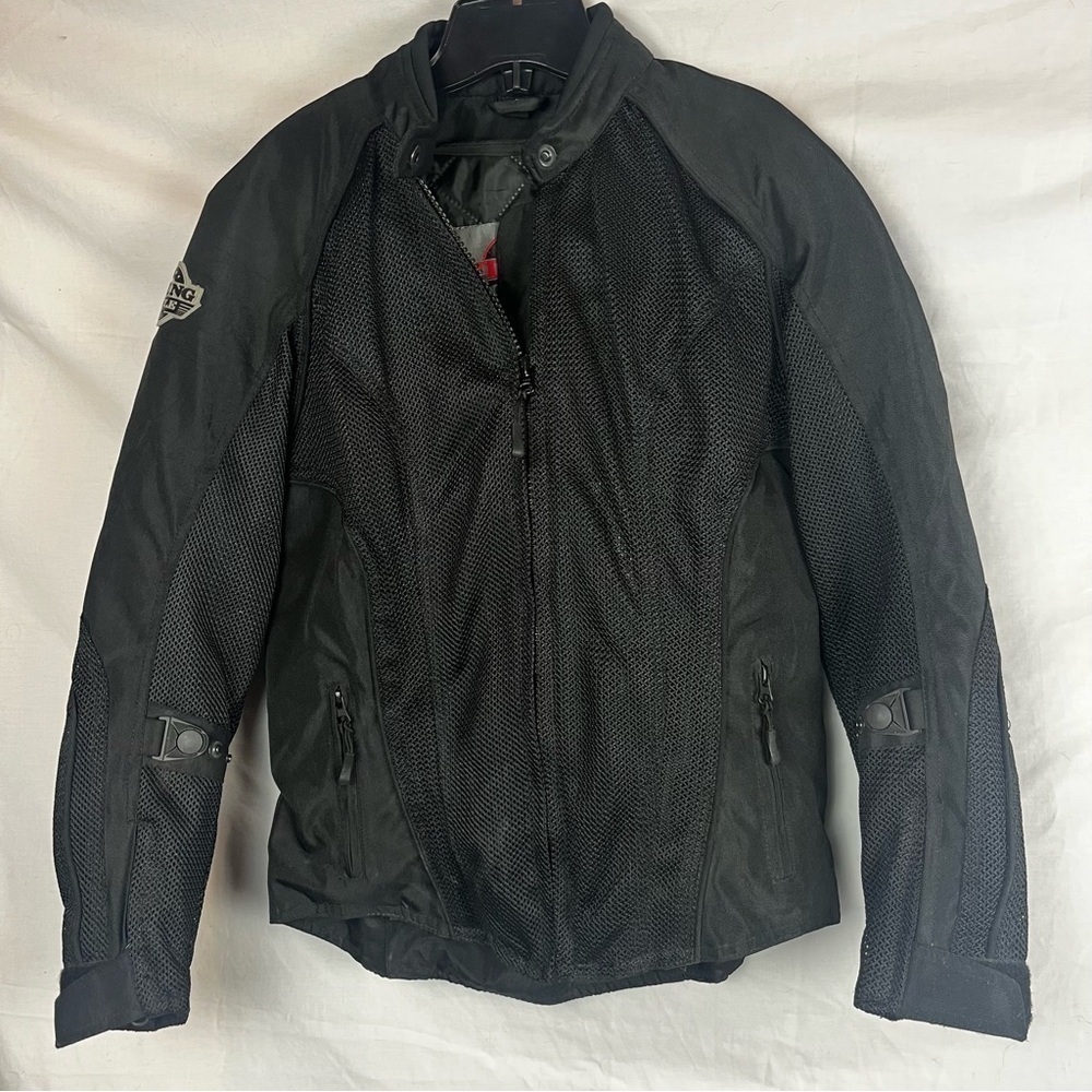 Viking Cycle warlock black mesh motorcycle jacket women size small